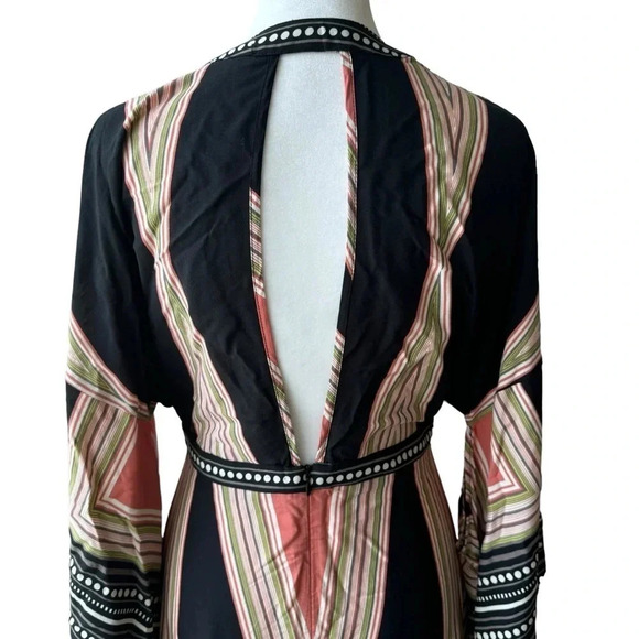 Lulus Montecito Black Geometric Print Maxi Dress Womens size S - Picture 9 of 13